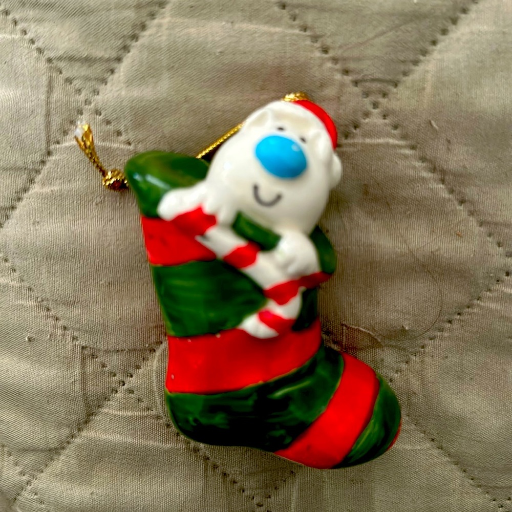 Ziggy's Fuzz The Dog 3in Porcelain Christmas Ornament